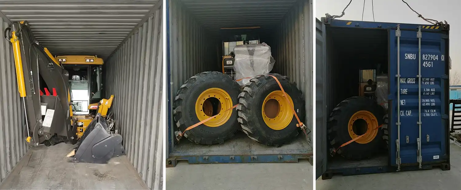 Retroexcavadora SAAO WZ388 en mantenimiento de caminos rurales, México